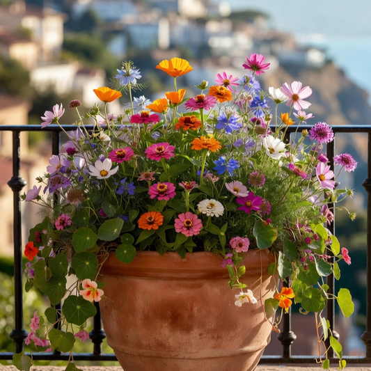 Mittelmeer-Balkonblumen – April-Sonnenuntergangsmischung